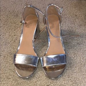 Silver block  heels!!